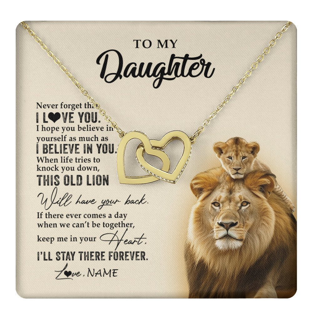 Personalized To My Daughter Necklace From Dad Father This Old Lion Never Forget I Love You Daughter Jewelry Birthday Christmas Customized Gift Box Message Card