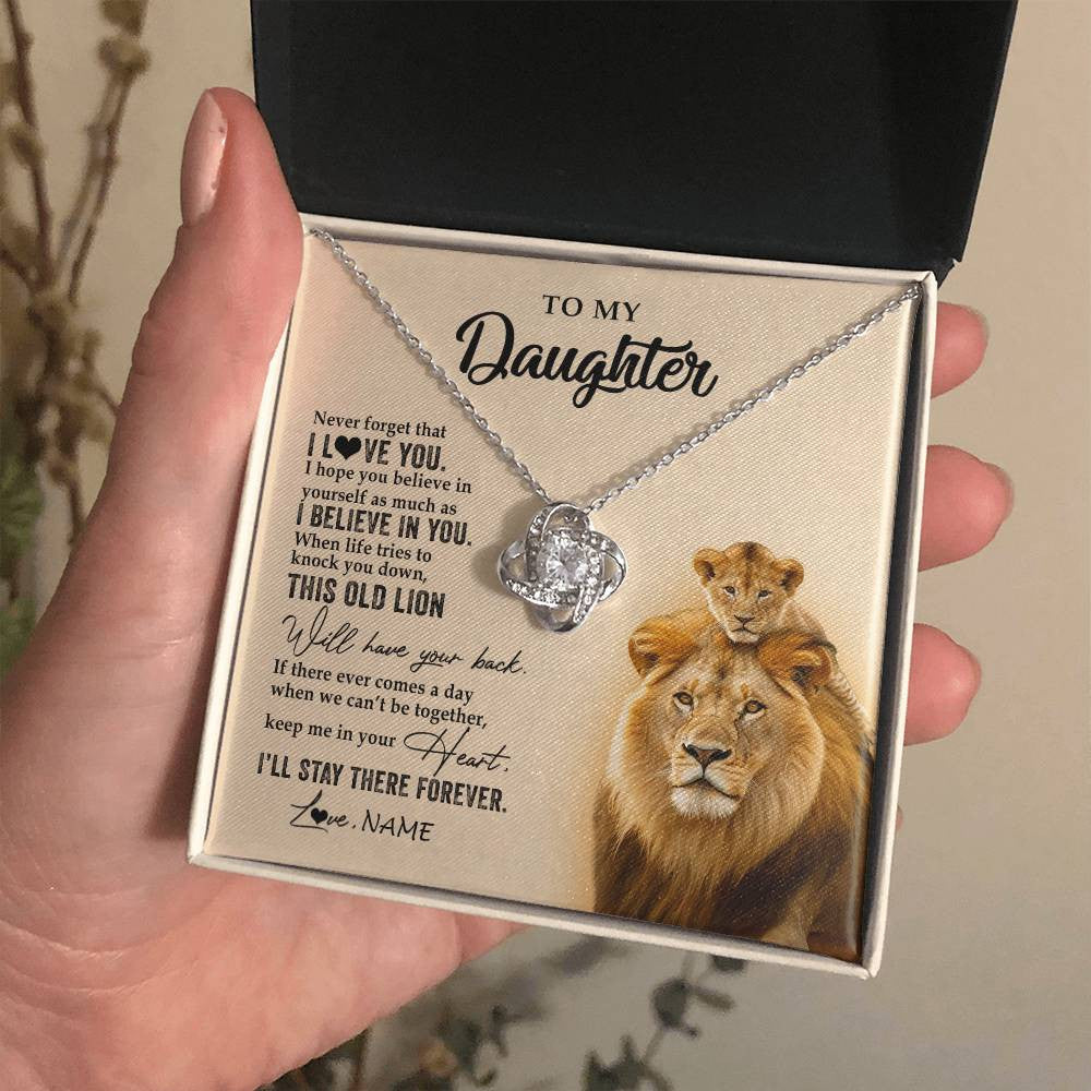 Personalized To My Daughter Necklace From Dad Father This Old Lion Never Forget I Love You Daughter Jewelry Birthday Christmas Customized Gift Box Message Card