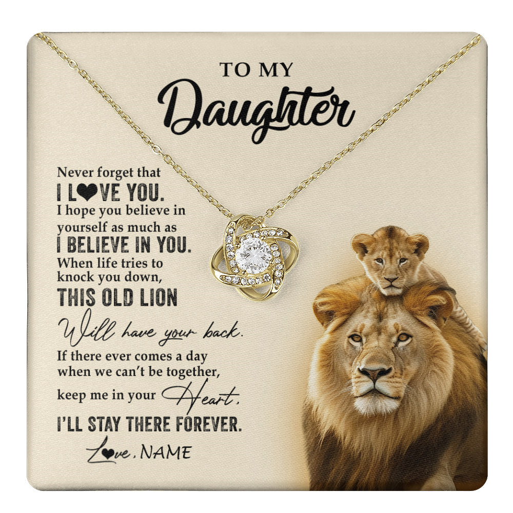Personalized To My Daughter Necklace From Dad Father This Old Lion Never Forget I Love You Daughter Jewelry Birthday Christmas Customized Gift Box Message Card