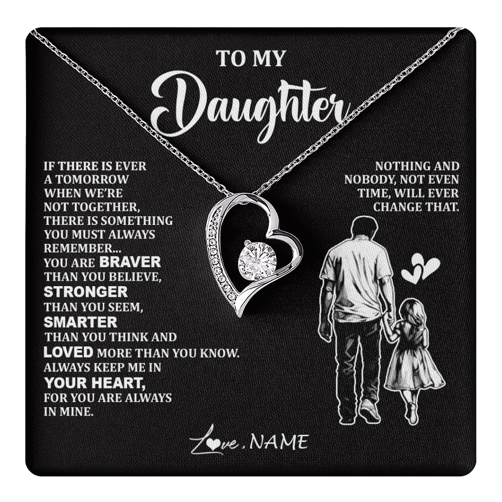 Personalized To My Daughter Necklace From Dad Father You Are Always In Mine Beautiful Daughter Birthday Jewelry Graduation Christmas With Gift Box Message Card