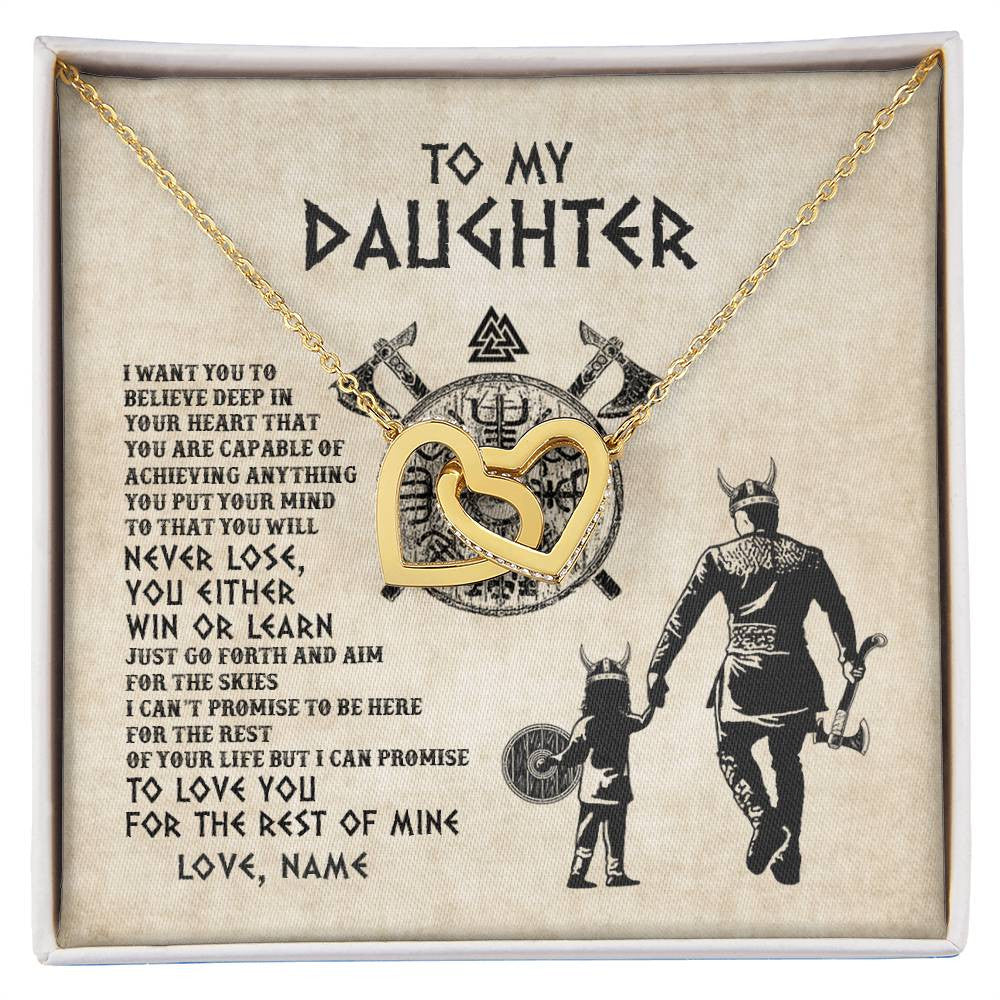 Personalized To My Daughter Necklace From Dad Father You Will Never Lose Viking Daughter Birthday Graduation Valentines Christmas Customized Message Card