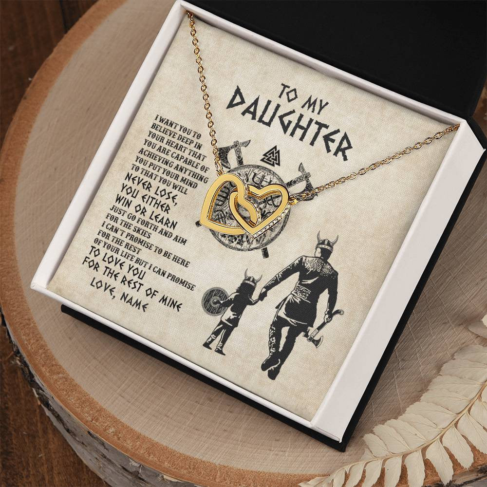 Personalized To My Daughter Necklace From Dad Father You Will Never Lose Viking Daughter Birthday Graduation Valentines Christmas Customized Message Card