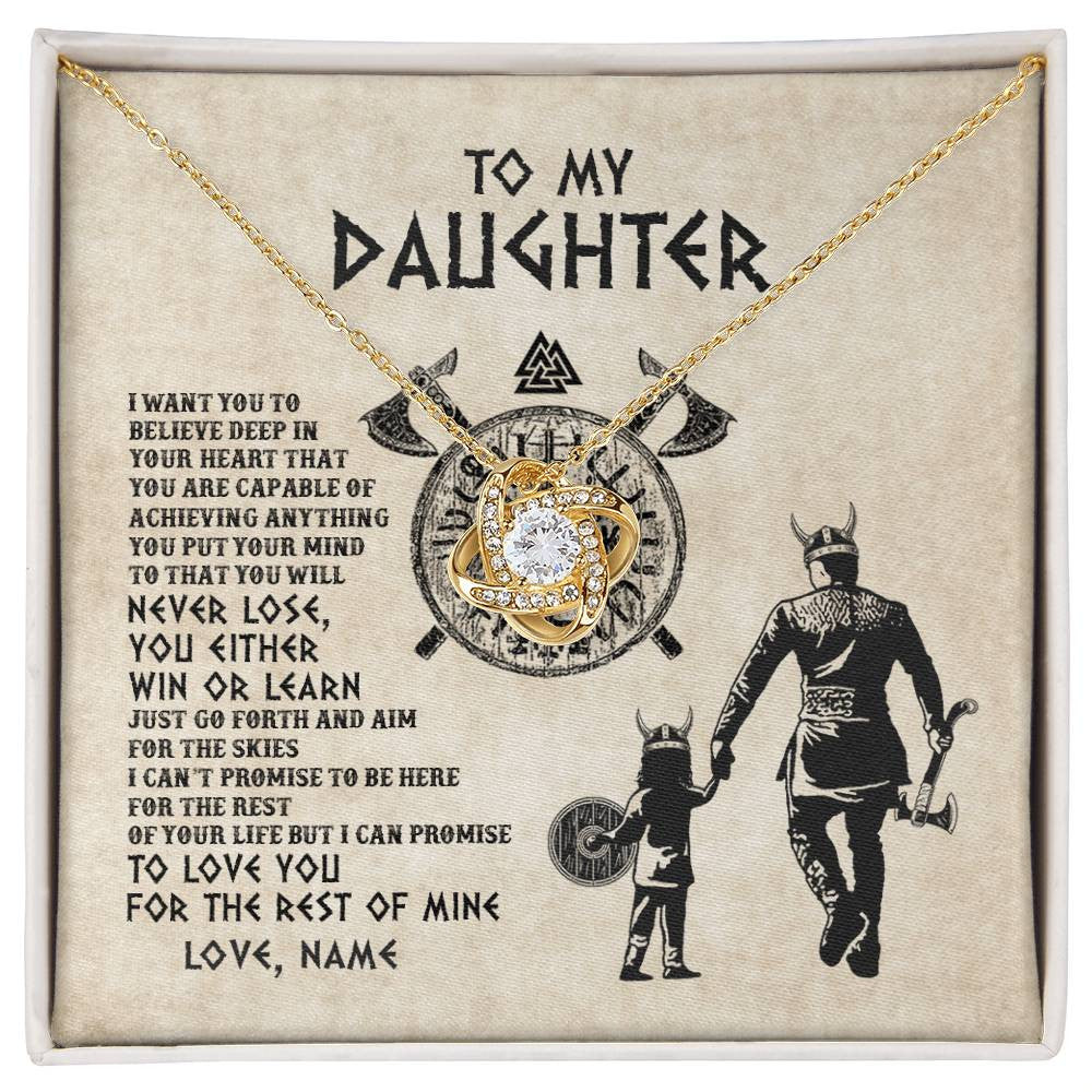 Personalized To My Daughter Necklace From Dad Father You Will Never Lose Viking Daughter Birthday Graduation Valentines Christmas Customized Message Card