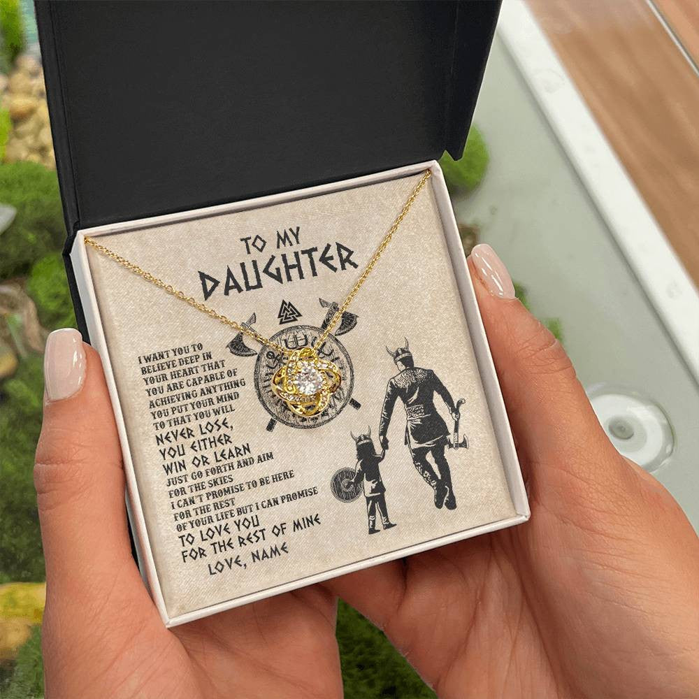 Personalized To My Daughter Necklace From Dad Father You Will Never Lose Viking Daughter Birthday Graduation Valentines Christmas Customized Message Card