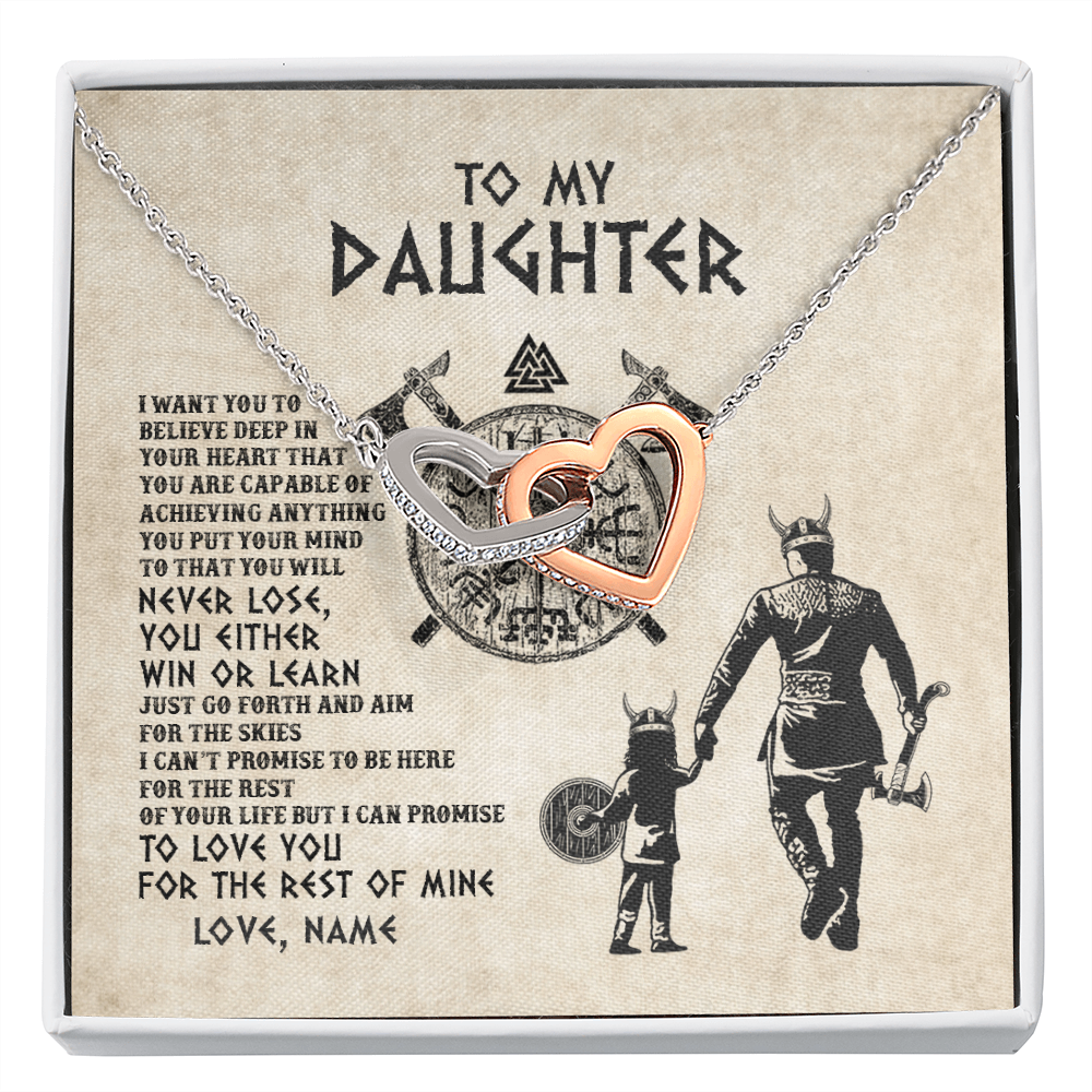 Personalized To My Daughter Necklace From Dad Father You Will Never Lose Viking Daughter Birthday Graduation Valentines Christmas Customized Message Card