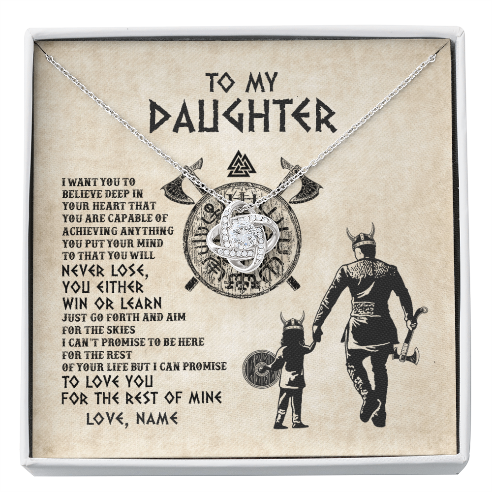 Personalized To My Daughter Necklace From Dad Father You Will Never Lose Viking Daughter Birthday Graduation Valentines Christmas Customized Message Card