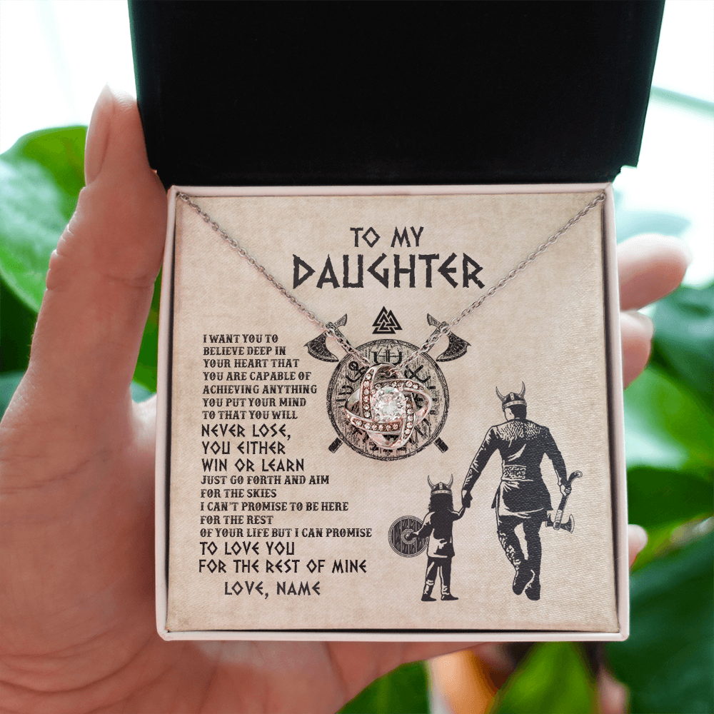 Personalized To My Daughter Necklace From Dad Father You Will Never Lose Viking Daughter Birthday Graduation Valentines Christmas Customized Message Card