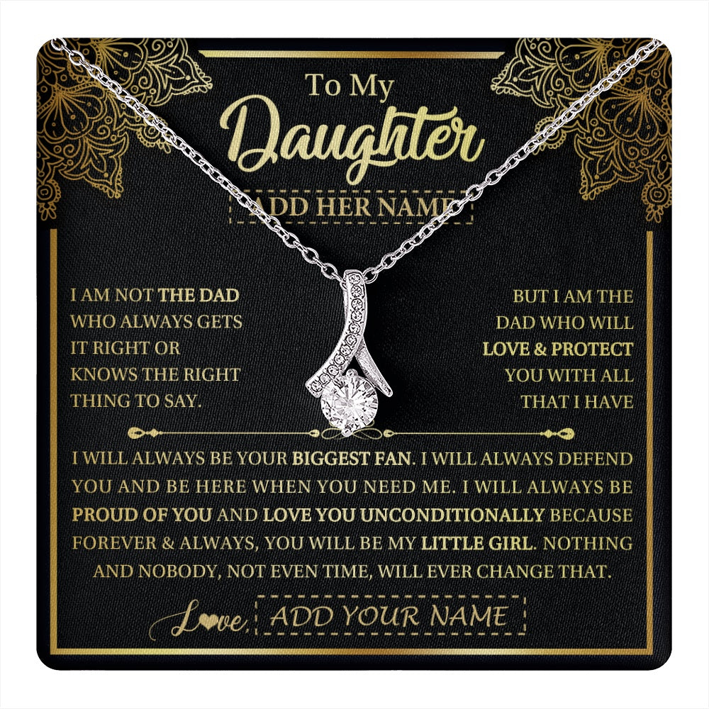 Personalized To My Daughter Necklace From Dad Father Your Biggest Fan Birthday Gifts For Daughter Gifts Christmas Jewelry Custom Gift Box Message Card