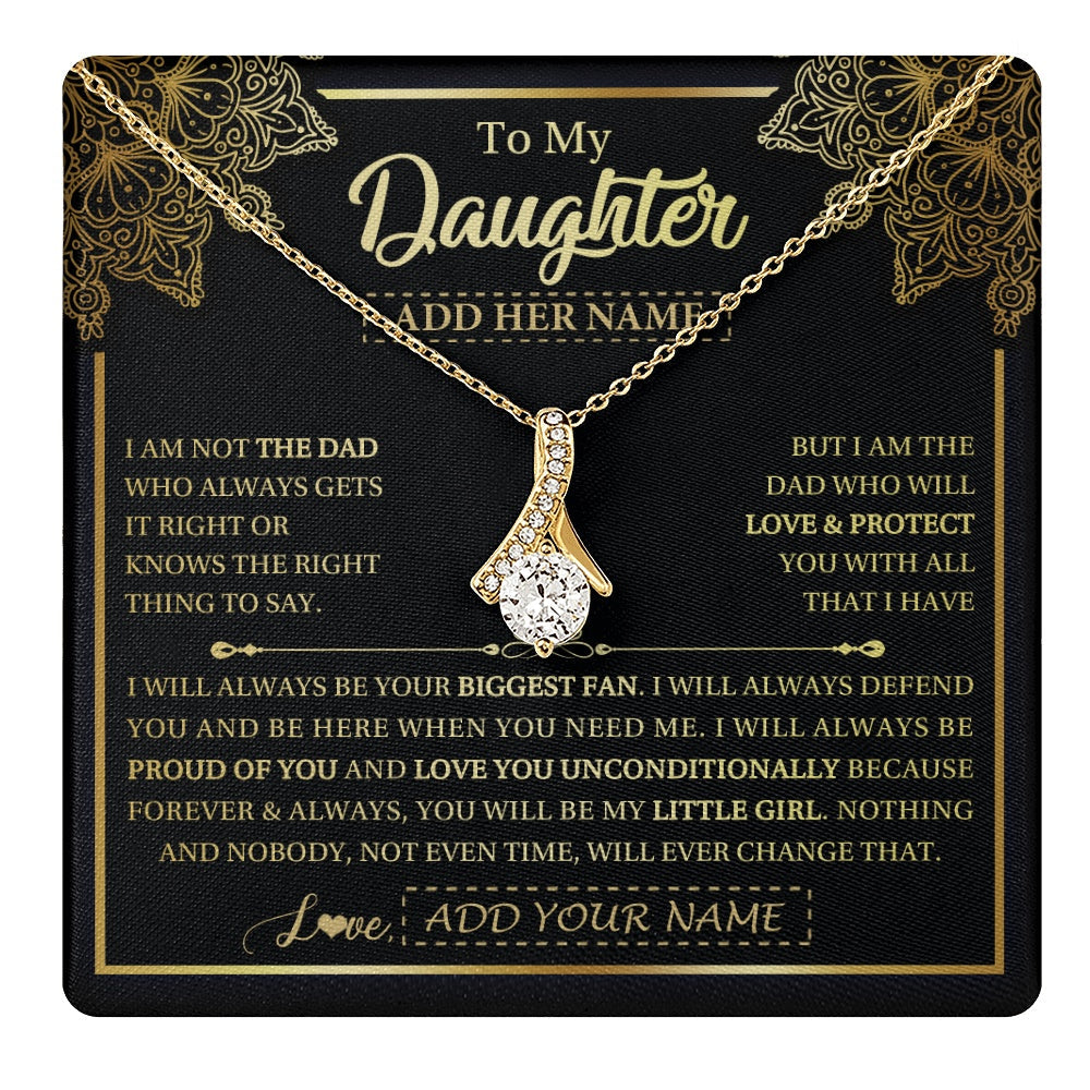 Personalized To My Daughter Necklace From Dad Father Your Biggest Fan Birthday Gifts For Daughter Gifts Christmas Jewelry Custom Gift Box Message Card