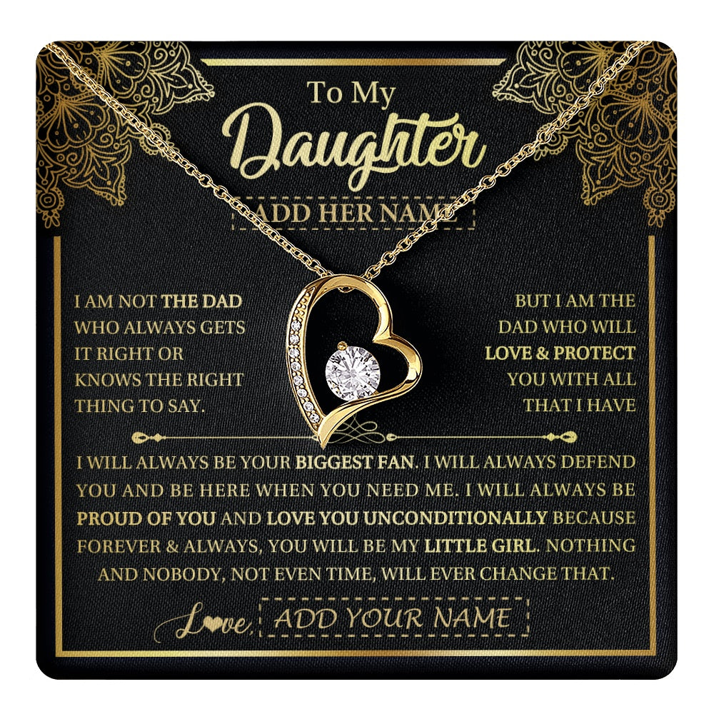 Personalized To My Daughter Necklace From Dad Father Your Biggest Fan Birthday Gifts For Daughter Gifts Christmas Jewelry Custom Gift Box Message Card