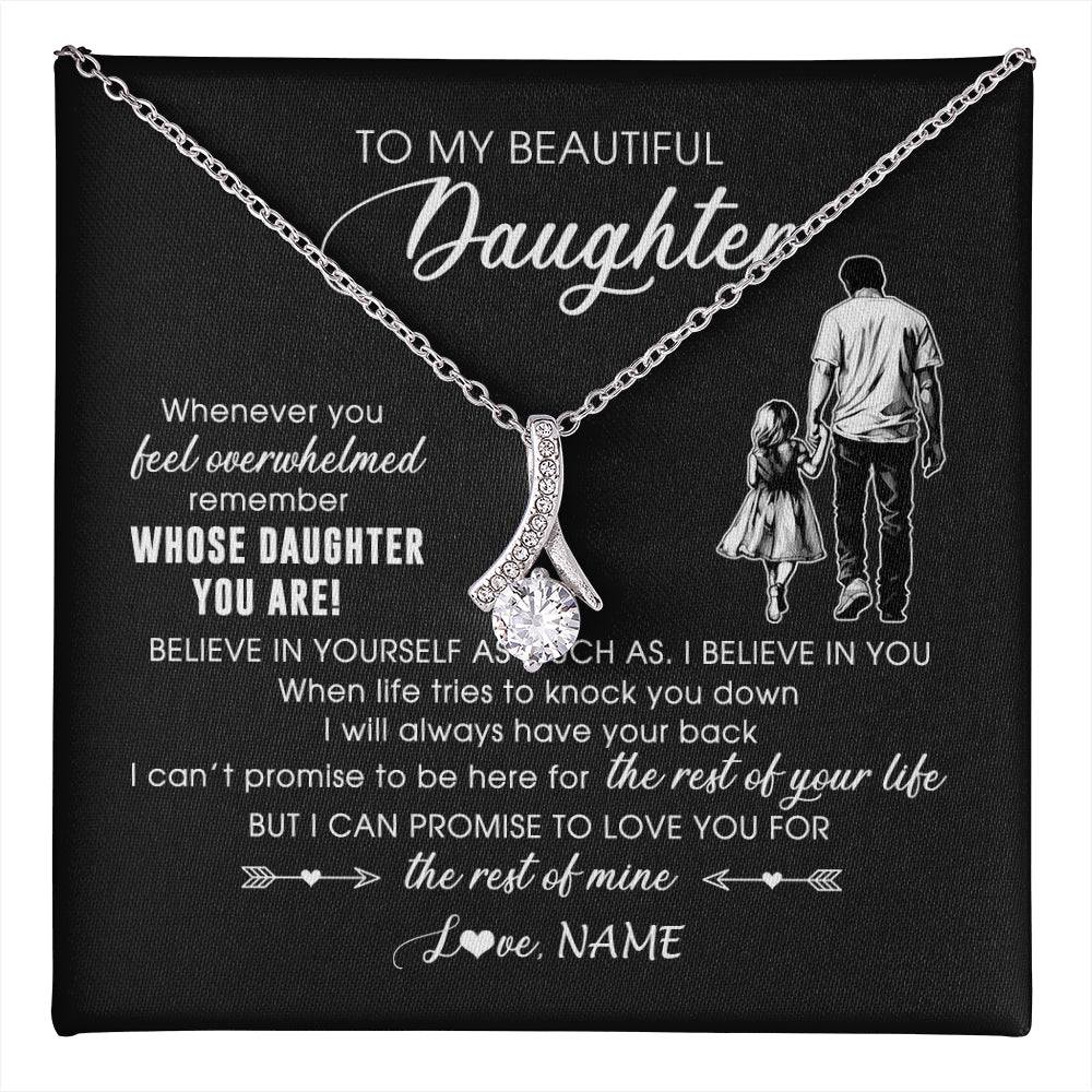 Personalized To My Daughter Necklace From Dad Whenever You Feel Overwhelmed Daughter Jewelry Birthday Graduation Christmas Customized Message Card