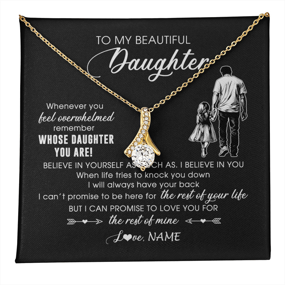 Personalized To My Daughter Necklace From Dad Whenever You Feel Overwhelmed Daughter Jewelry Birthday Graduation Christmas Customized Message Card