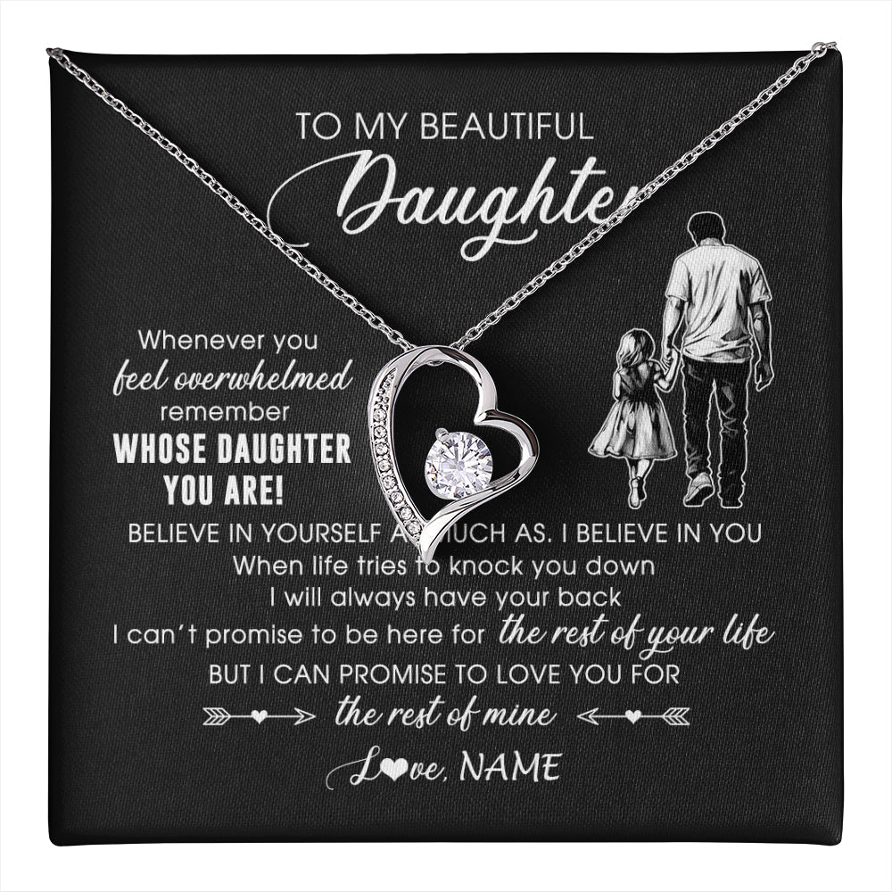 Personalized To My Daughter Necklace From Dad Whenever You Feel Overwhelmed Daughter Jewelry Birthday Graduation Christmas Customized Message Card
