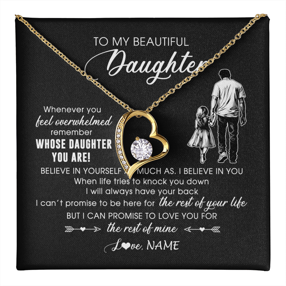 Personalized To My Daughter Necklace From Dad Whenever You Feel Overwhelmed Daughter Jewelry Birthday Graduation Christmas Customized Message Card