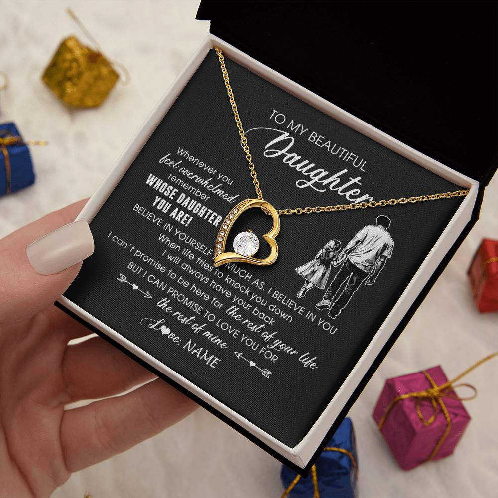 Personalized To My Daughter Necklace From Dad Whenever You Feel Overwhelmed Daughter Jewelry Birthday Graduation Christmas Customized Message Card