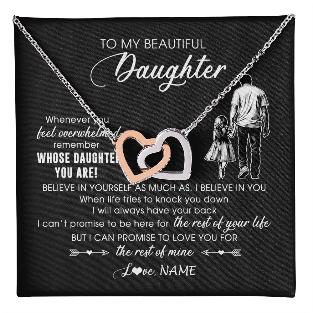 Personalized To My Daughter Necklace From Dad Whenever You Feel Overwhelmed Daughter Jewelry Birthday Graduation Christmas Customized Message Card