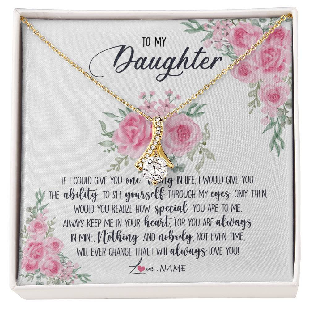 Personalized To My Daughter Necklace From Mom Dad I Will Always Love You Daughter Birthday Christmas Jewelry Pendant Customized Gift Box Message Card