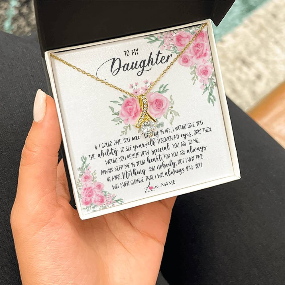 Personalized To My Daughter Necklace From Mom Dad I Will Always Love You Daughter Birthday Christmas Jewelry Pendant Customized Gift Box Message Card
