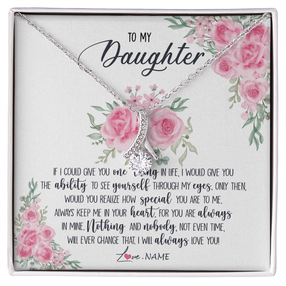 Personalized To My Daughter Necklace From Mom Dad I Will Always Love You Daughter Birthday Christmas Jewelry Pendant Customized Gift Box Message Card