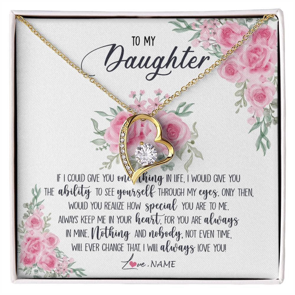 Personalized To My Daughter Necklace From Mom Dad I Will Always Love You Daughter Birthday Christmas Jewelry Pendant Customized Gift Box Message Card