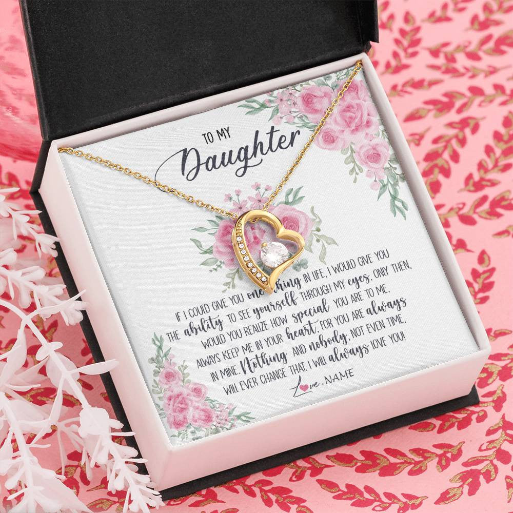 Personalized To My Daughter Necklace From Mom Dad I Will Always Love You Daughter Birthday Christmas Jewelry Pendant Customized Gift Box Message Card