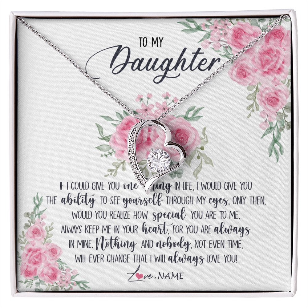 Personalized To My Daughter Necklace From Mom Dad I Will Always Love You Daughter Birthday Christmas Jewelry Pendant Customized Gift Box Message Card