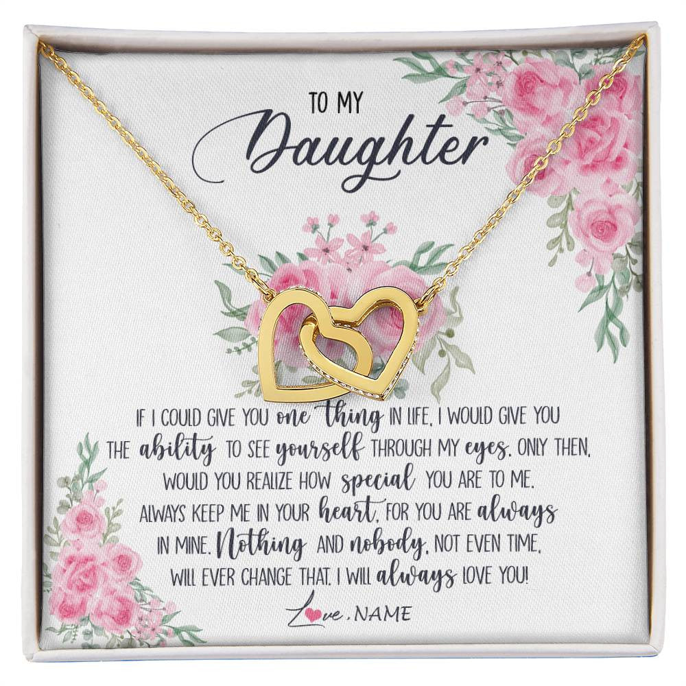 Personalized To My Daughter Necklace From Mom Dad I Will Always Love You Daughter Birthday Christmas Jewelry Pendant Customized Gift Box Message Card