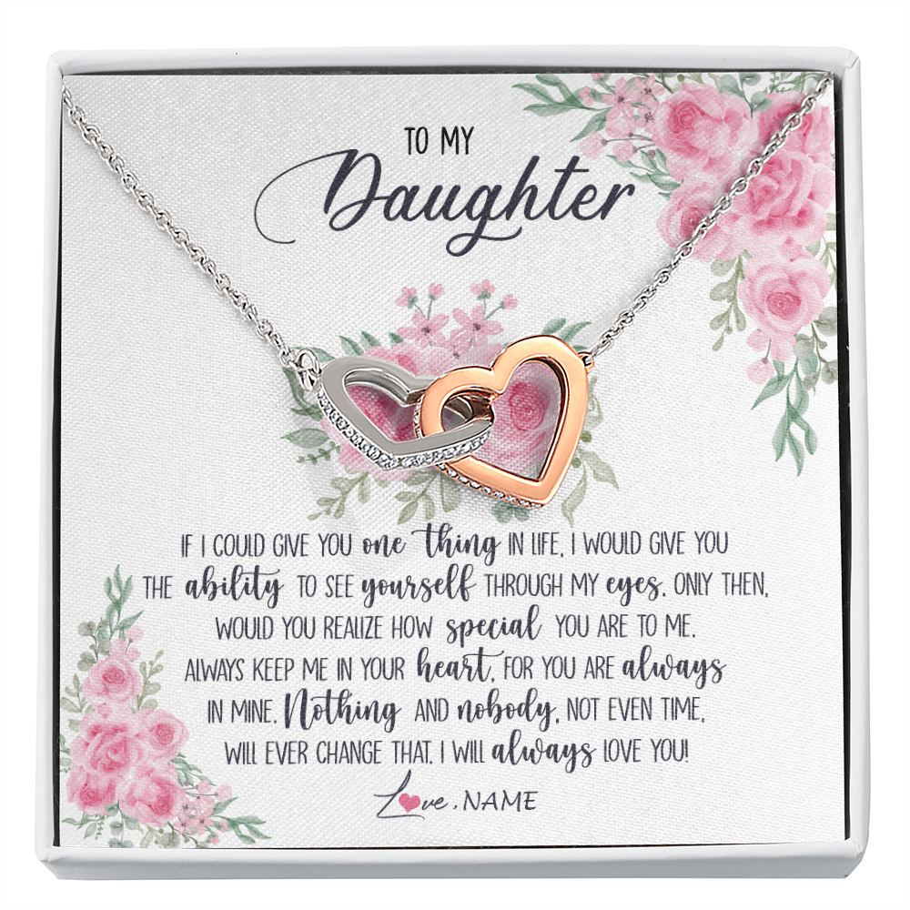Personalized To My Daughter Necklace From Mom Dad I Will Always Love You Daughter Birthday Christmas Jewelry Pendant Customized Gift Box Message Card