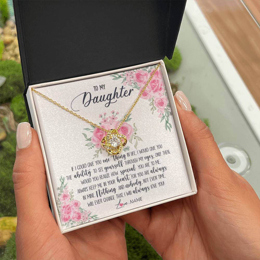 Personalized To My Daughter Necklace From Mom Dad I Will Always Love You Daughter Birthday Christmas Jewelry Pendant Customized Gift Box Message Card