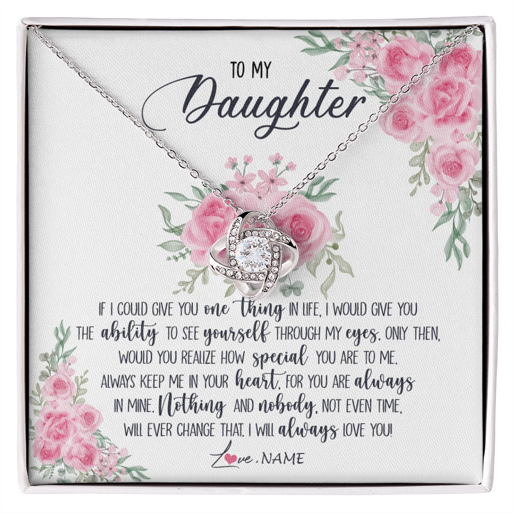 Personalized To My Daughter Necklace From Mom Dad I Will Always Love You Daughter Birthday Christmas Jewelry Pendant Customized Gift Box Message Card
