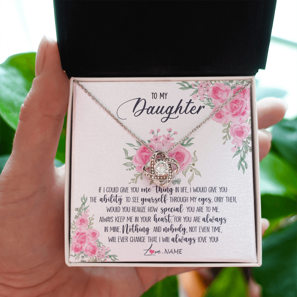 Personalized To My Daughter Necklace From Mom Dad I Will Always Love You Daughter Birthday Christmas Jewelry Pendant Customized Gift Box Message Card