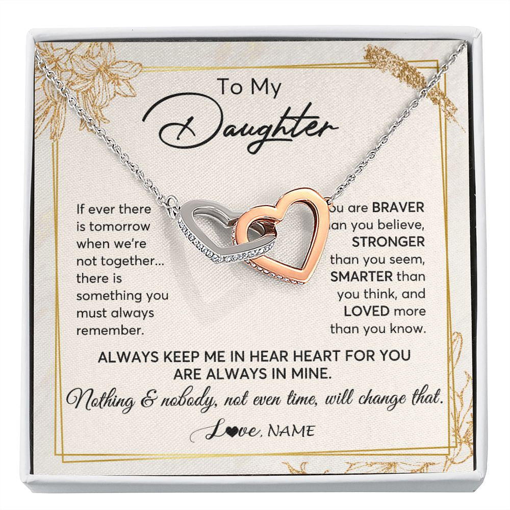 Personalized To My Daughter Necklace From Mom Dad Mother Always Keep Me In Your Heart Daughter Birthday Graduation Christmas Customized Gift Box Message Card
