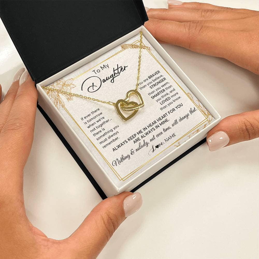 Personalized To My Daughter Necklace From Mom Dad Mother Always Keep Me In Your Heart Daughter Birthday Graduation Christmas Customized Gift Box Message Card