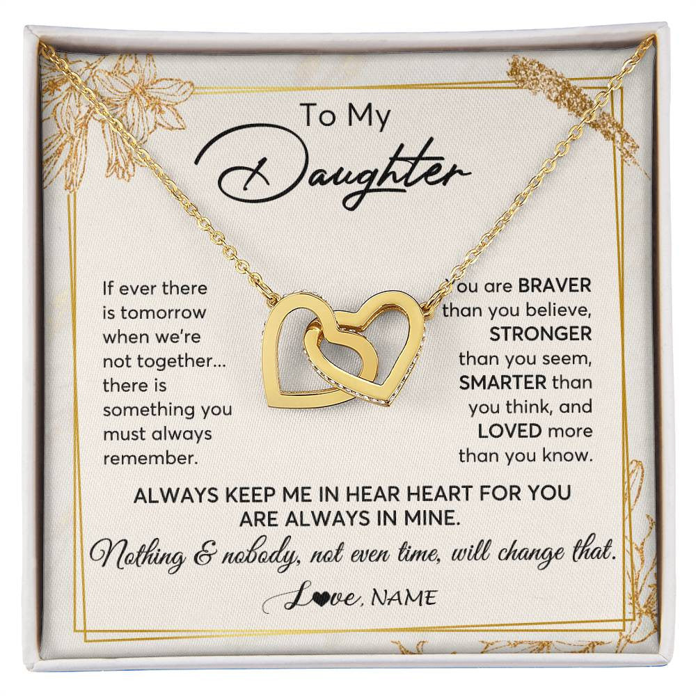 Personalized To My Daughter Necklace From Mom Dad Mother Always Keep Me In Your Heart Daughter Birthday Graduation Christmas Customized Gift Box Message Card