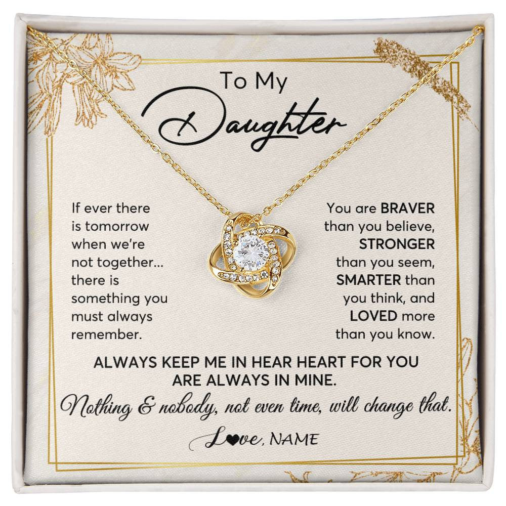 Personalized To My Daughter Necklace From Mom Dad Mother Always Keep Me In Your Heart Daughter Birthday Graduation Christmas Customized Gift Box Message Card