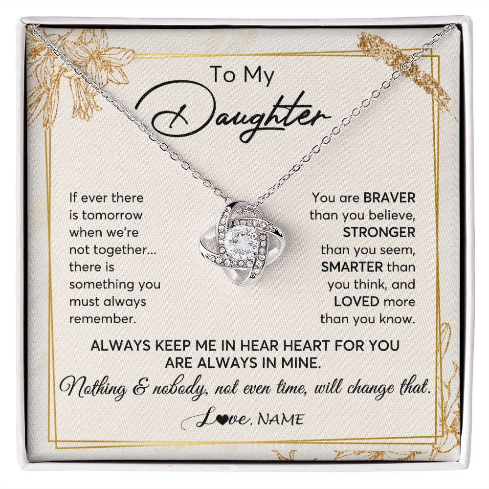 Personalized To My Daughter Necklace From Mom Dad Mother Always Keep Me In Your Heart Daughter Birthday Graduation Christmas Customized Gift Box Message Card