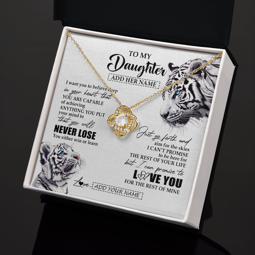 Personalized To My Daughter Necklace From Mom Dad Mother You Will Never Lose White Tiger Daughter Birthday Gifts Graduation Christmas Gift Box Message Card