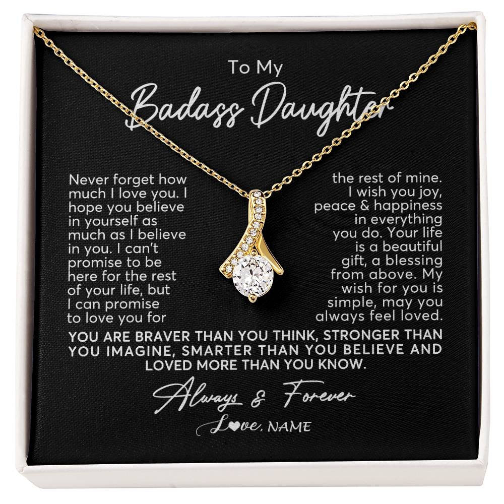 Personalized To My Daughter Necklace From Mom Dad Never Forget How Much I Love You Daughter Birthday Christmas Graduation Customized Gift Box Message Card