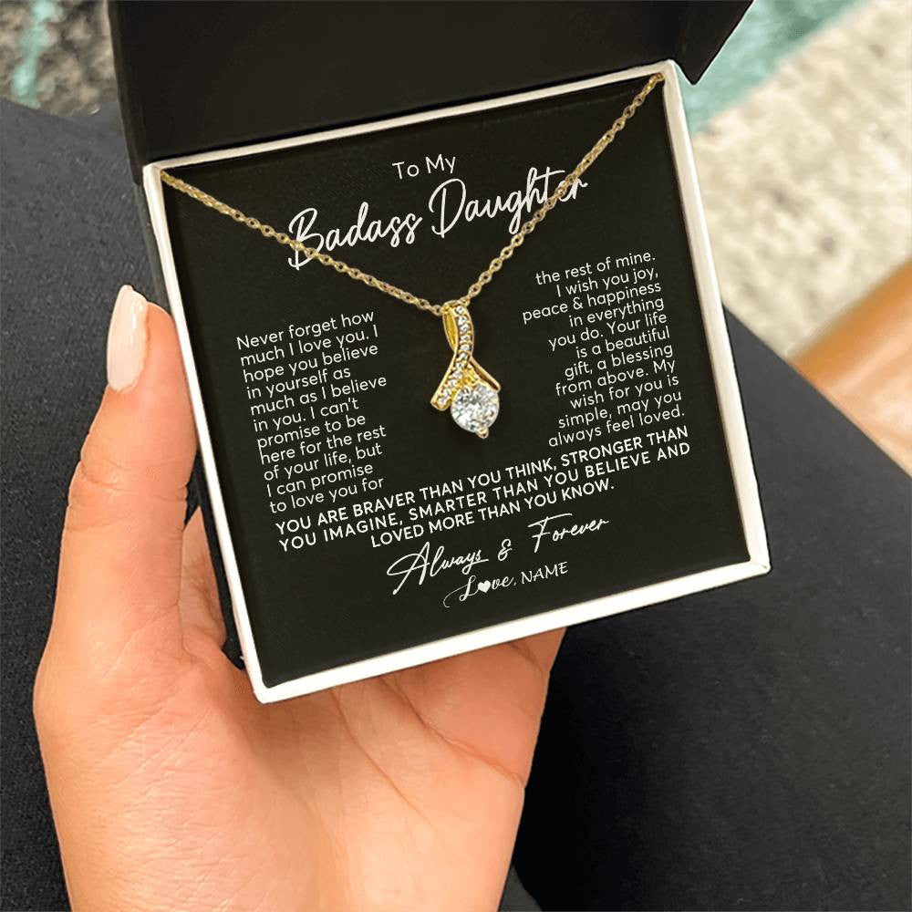 Personalized To My Daughter Necklace From Mom Dad Never Forget How Much I Love You Daughter Birthday Christmas Graduation Customized Gift Box Message Card