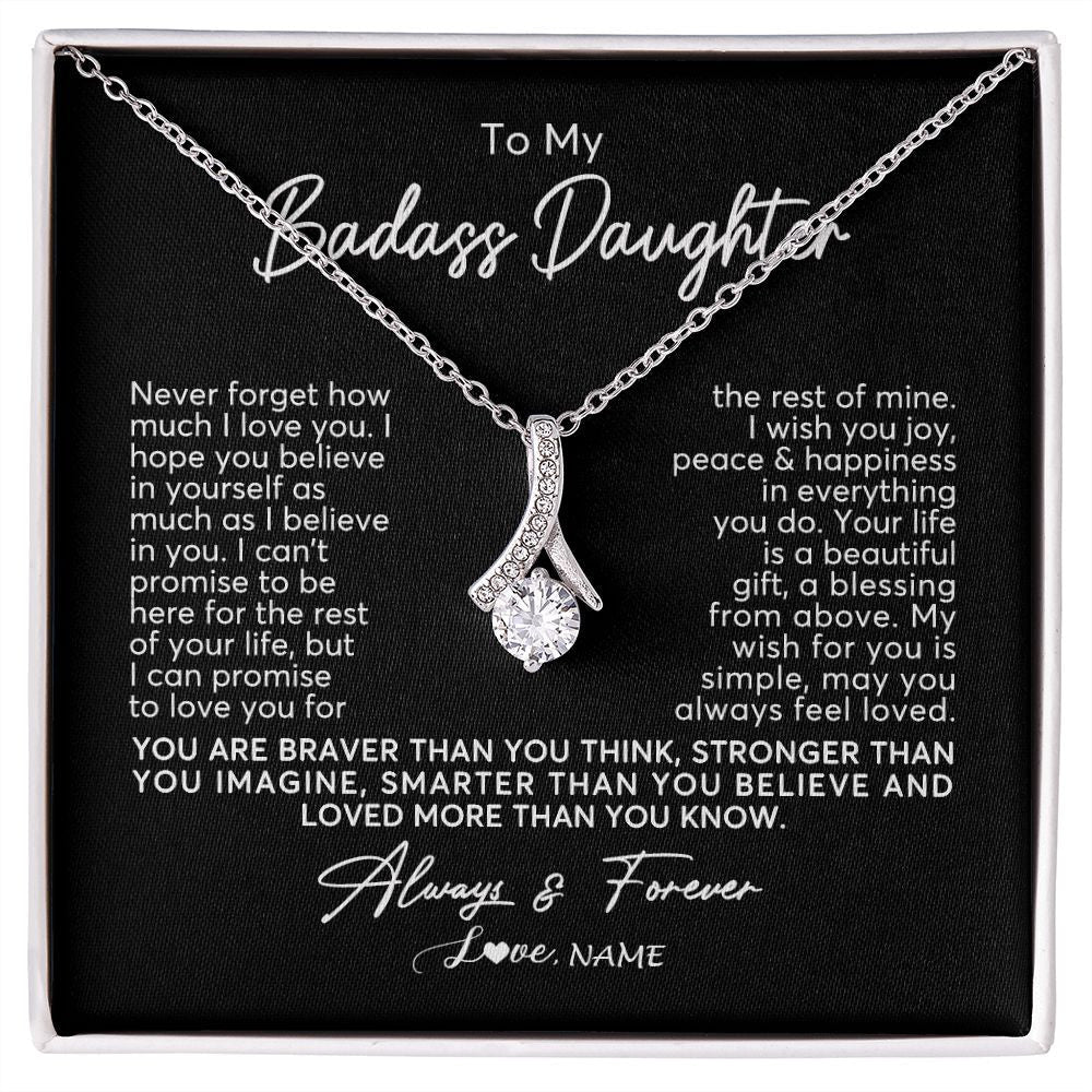 Personalized To My Daughter Necklace From Mom Dad Never Forget How Much I Love You Daughter Birthday Christmas Graduation Customized Gift Box Message Card