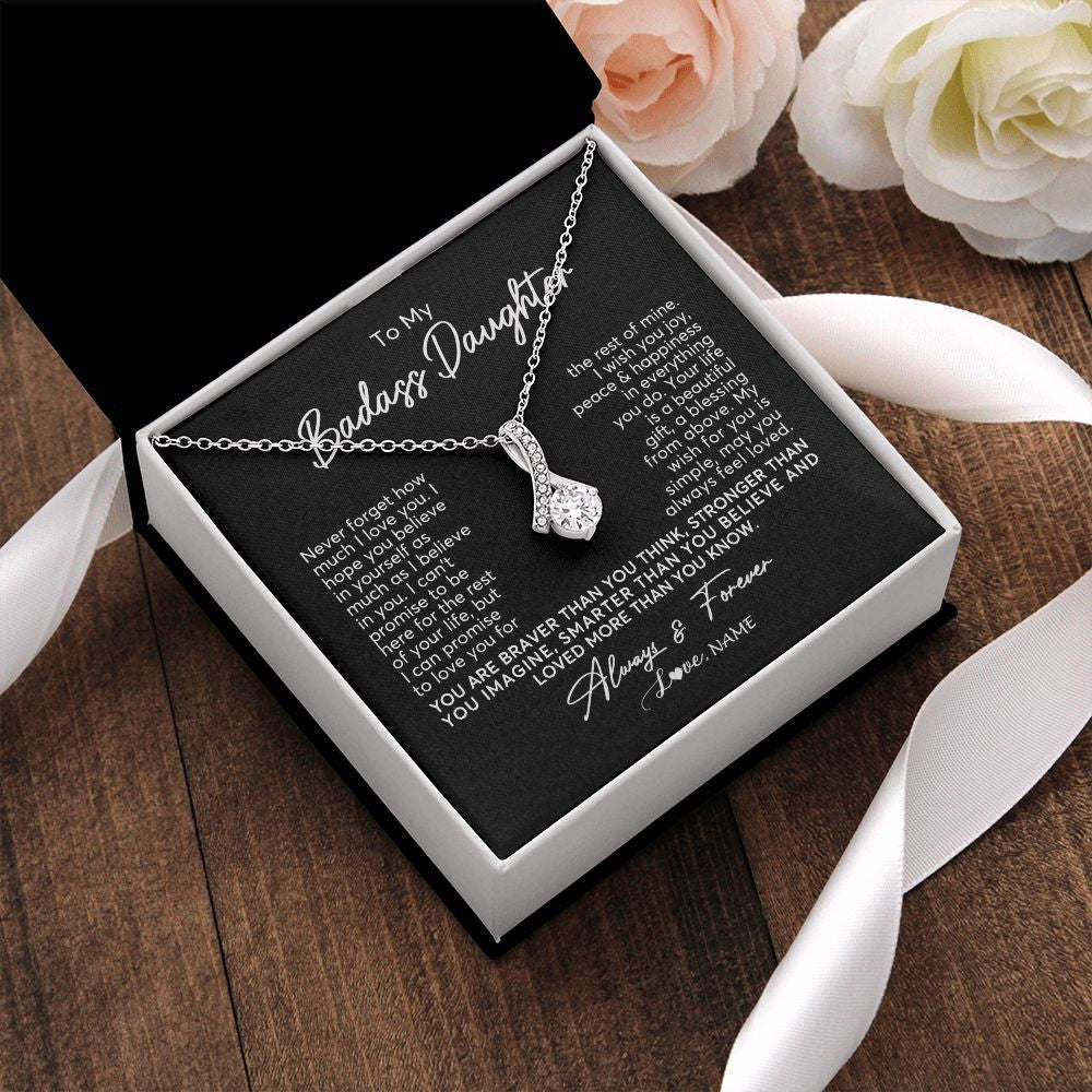 Personalized To My Daughter Necklace From Mom Dad Never Forget How Much I Love You Daughter Birthday Christmas Graduation Customized Gift Box Message Card