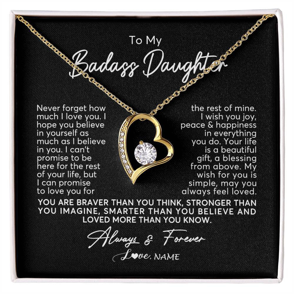 Personalized To My Daughter Necklace From Mom Dad Never Forget How Much I Love You Daughter Birthday Christmas Graduation Customized Gift Box Message Card