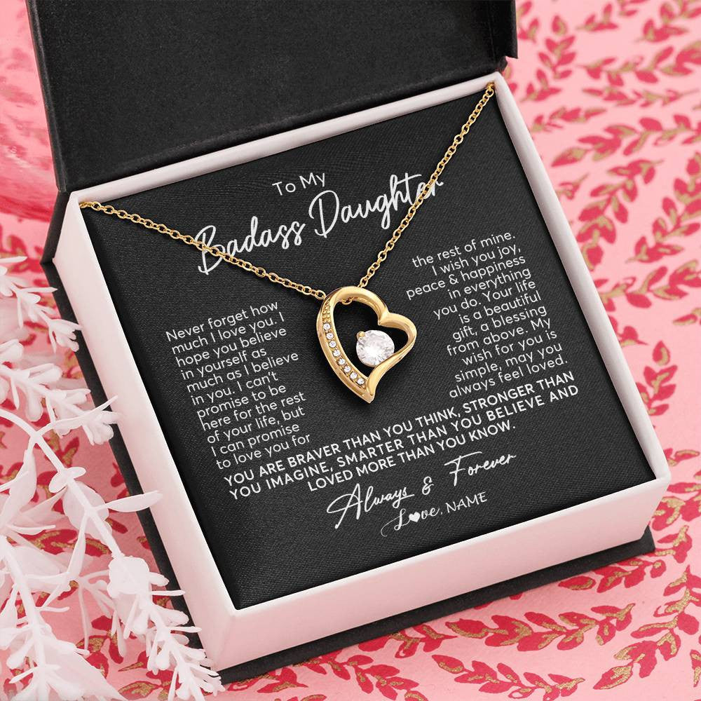 Personalized To My Daughter Necklace From Mom Dad Never Forget How Much I Love You Daughter Birthday Christmas Graduation Customized Gift Box Message Card
