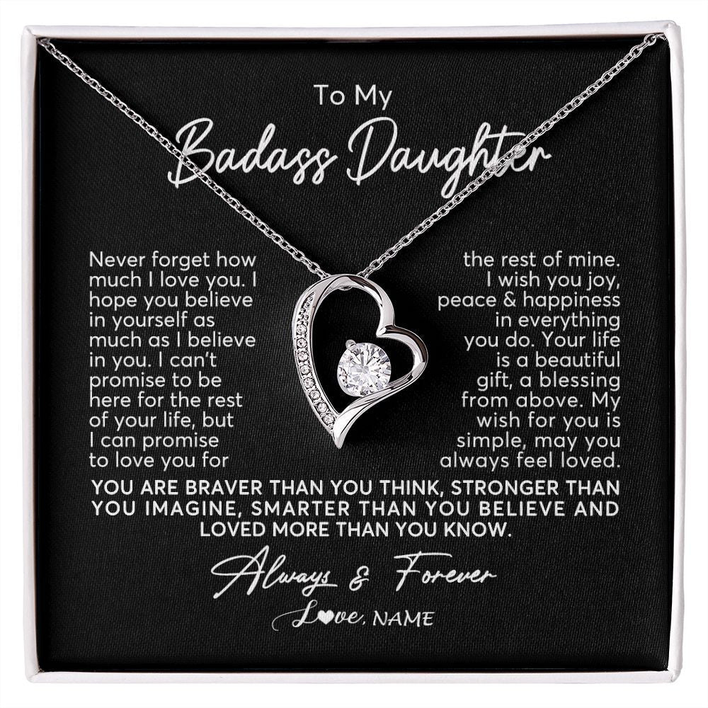 Personalized To My Daughter Necklace From Mom Dad Never Forget How Much I Love You Daughter Birthday Christmas Graduation Customized Gift Box Message Card