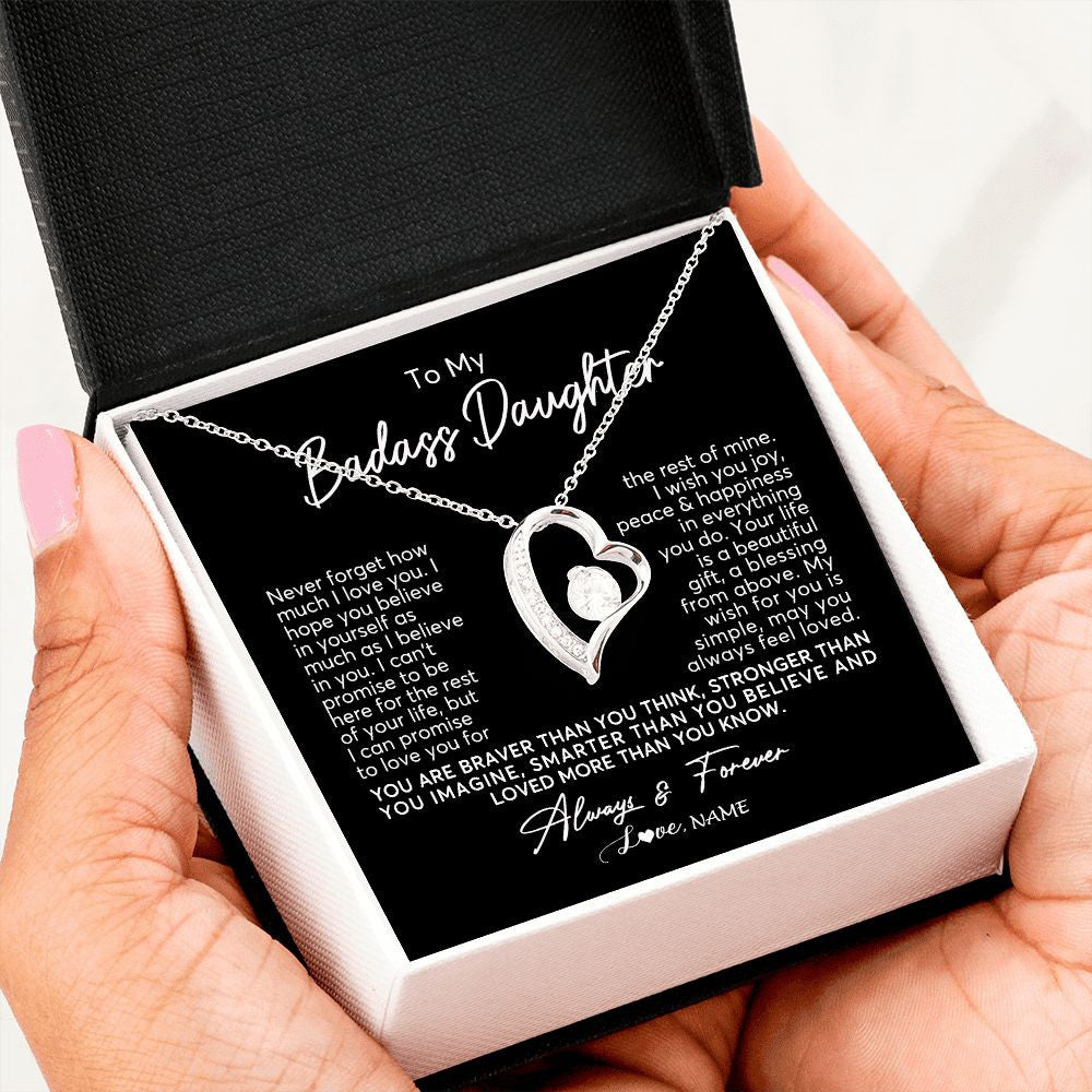 Personalized To My Daughter Necklace From Mom Dad Never Forget How Much I Love You Daughter Birthday Christmas Graduation Customized Gift Box Message Card