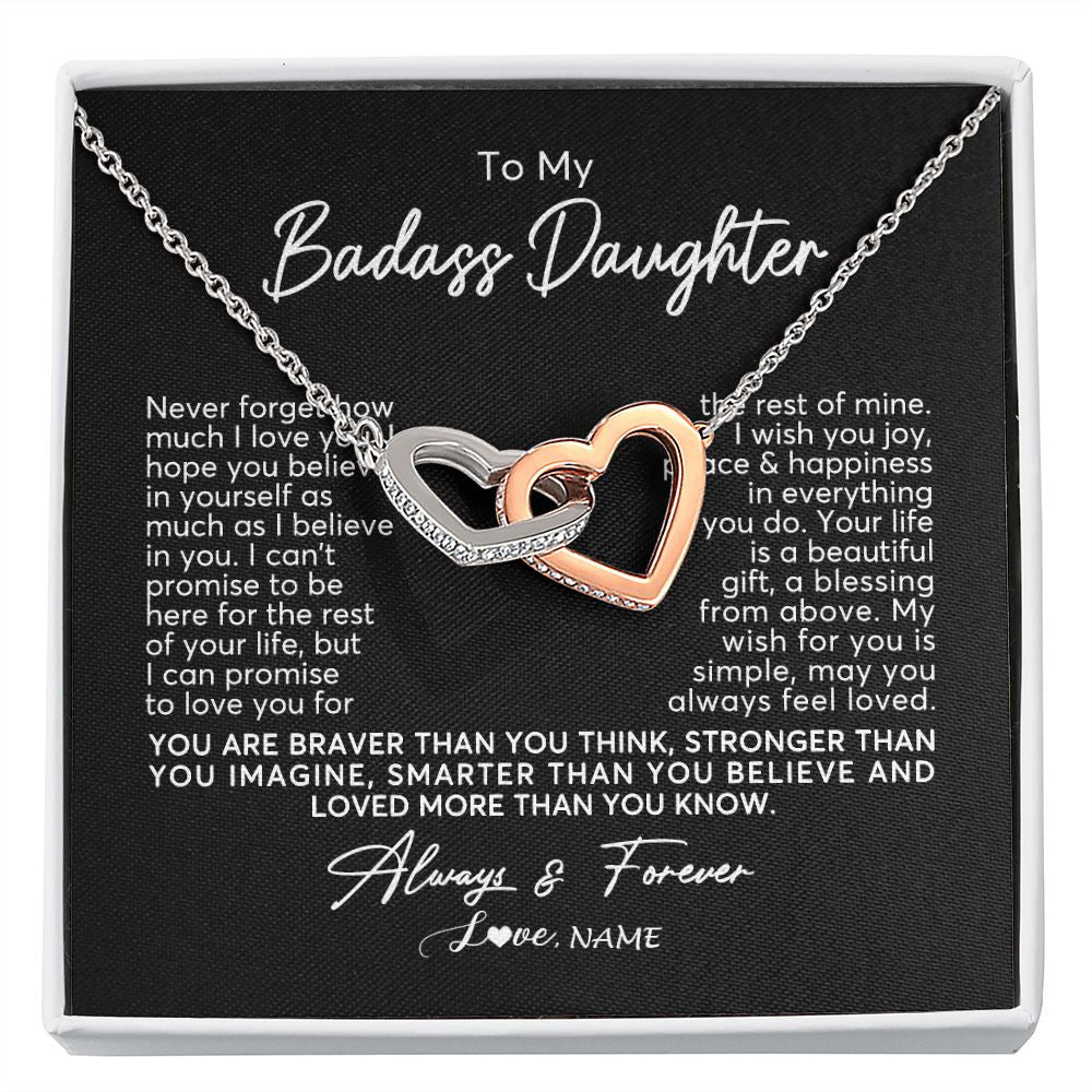 Personalized To My Daughter Necklace From Mom Dad Never Forget How Much I Love You Daughter Birthday Christmas Graduation Customized Gift Box Message Card