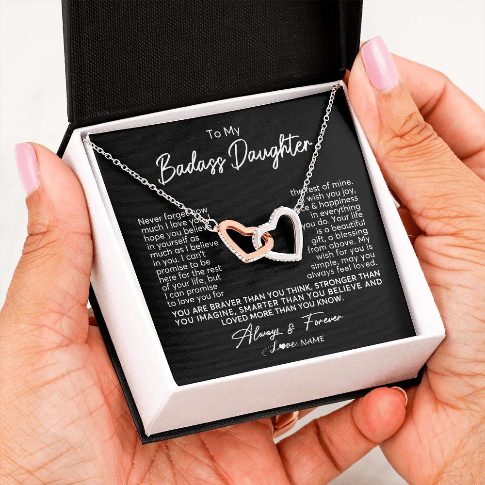 Personalized To My Daughter Necklace From Mom Dad Never Forget How Much I Love You Daughter Birthday Christmas Graduation Customized Gift Box Message Card