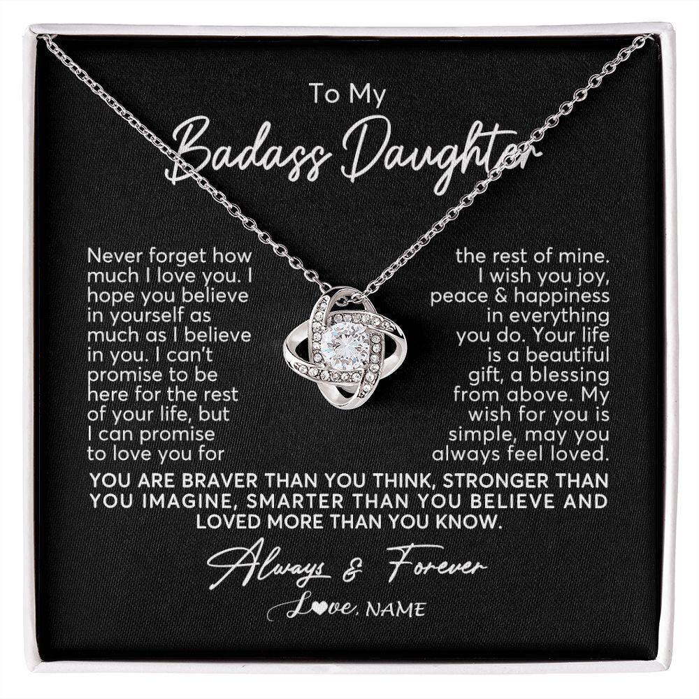 Personalized To My Daughter Necklace From Mom Dad Never Forget How Much I Love You Daughter Birthday Christmas Graduation Customized Gift Box Message Card