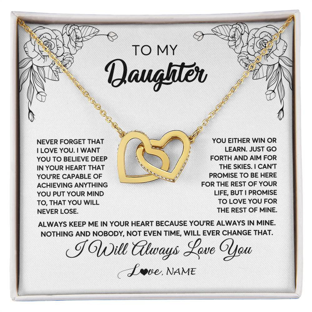 Personalized To My Daughter Necklace From Mom Dad Never Forget That I Love You Daughter Birthday Christmas Jewelry Pendant Customized Gift Box Message Card