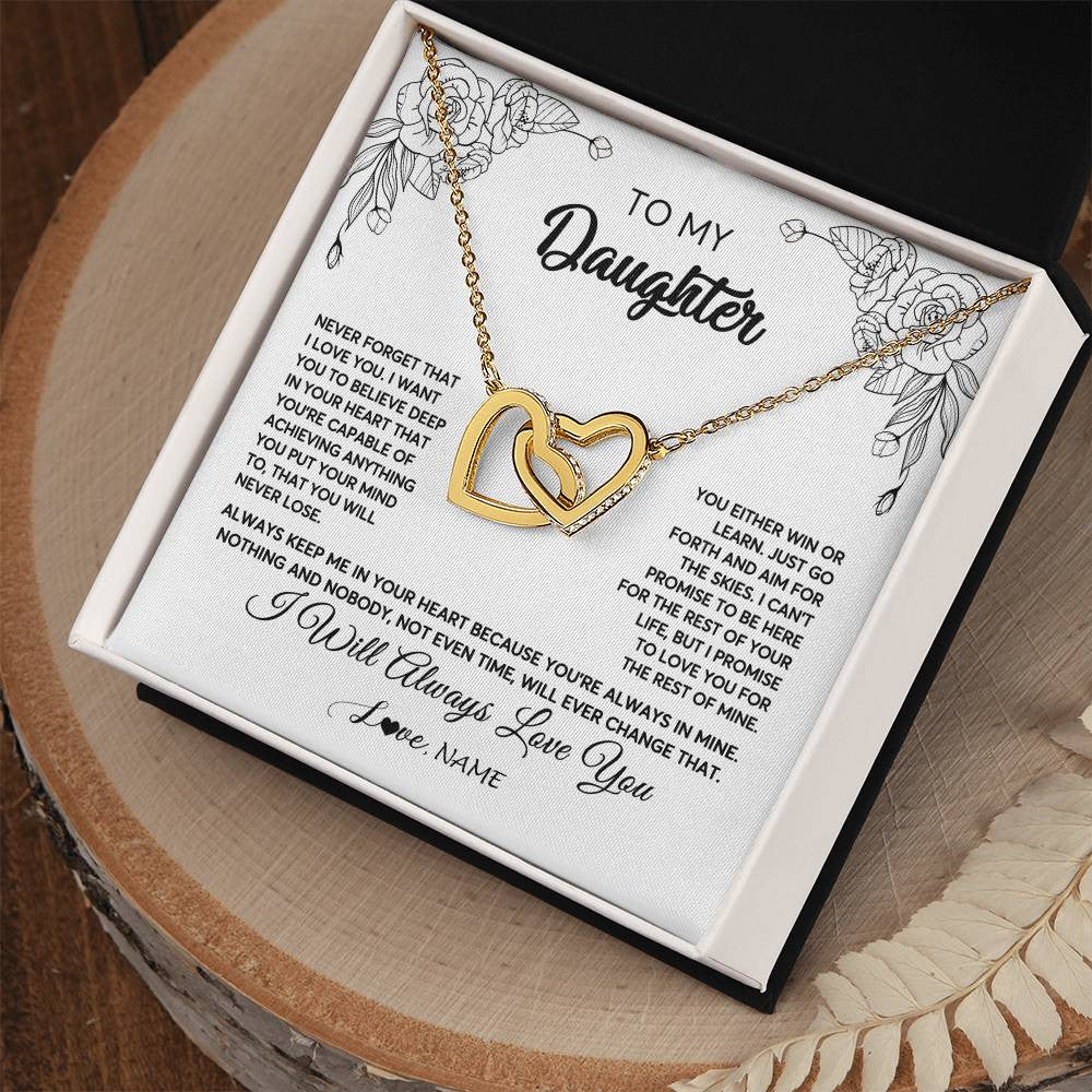 Personalized To My Daughter Necklace From Mom Dad Never Forget That I Love You Daughter Birthday Christmas Jewelry Pendant Customized Gift Box Message Card